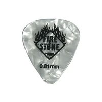 Fire&Stone Plektrum Fire&Stone Mix Celluloid 0, 81 mm,  perloid-weiss