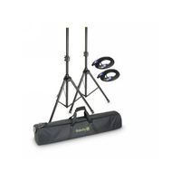 Gravity SS 5211 B SET 2 - Boxenständer Set 2 Boxenständern mit Tasche inkl. 2x5m Standard Lautsprecherkabeln