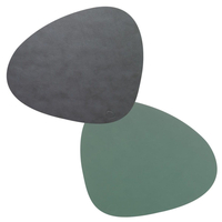 4er Spar-Set Lind DNA Double Curve Cloud Tischset - anthracite/pastel green - 37x44 cm