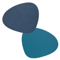 4er Spar-Set Lind DNA Double Curve Nupo Tischset - midnight blue/petrol - 37x44 cm