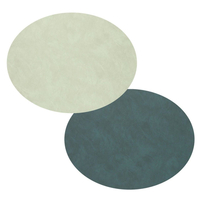 4er Spar-Set Lind DNA Double Oval Nupo Tischset - dark green/olive green - 26x33 cm