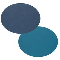 4er Spar-Set Lind DNA Double Oval Nupo Tischset - midnight blue/petrol - 35x46 cm