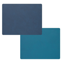 4er Spar-Set Lind DNA Double Square Nupo Tischset - midnight blue/petrol - 35x45 cm