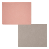 4er Spar-Set Lind DNA Double Square Nupo Tischset - rose/light grey - 35x45 cm