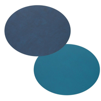 4er Spar-Set Lind DNA Oval Nupo Tischset - midnight blue/petrol - 26x33 cm