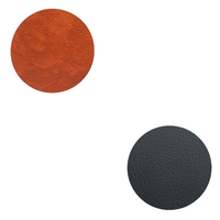 8er Spar-Set Lind DNA Double Circle Bull Glasuntersetzer - cognac/black - Ø 10 cm