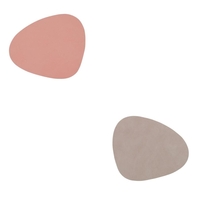 8er Spar-Set Lind DNA Double Circle Nupo Glasuntersetzer - rose/light grey - 11x13 cm