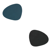 8er Spar-Set Lind DNA Double Curve Nupo Glasuntersetzer - dark blue/black - 11x13 cm