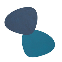 8er Spar-Set Lind DNA Double Curve Nupo Glasuntersetzer - midnight blue/petro - 11x13 cm