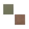 8er Spar-Set Lind DNA Double Square Nupo Glasuntersetzer - army green/nature - 10x10 cm