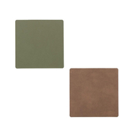 8er Spar-Set Lind DNA Double Square Nupo Glasuntersetzer - army green/nature - 10x10 cm