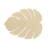 8er Spar-Set Lind DNA Monstera Leaf Hippo Glasuntersetzer - gold - 14x12 cm