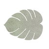 8er Spar-Set Lind DNA Monstera Leaf Hippo Glasuntersetzer - olive green - 14x12 cm