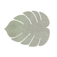 8er Spar-Set Lind DNA Monstera Leaf Hippo Glasuntersetzer - olive green - 14x12 cm