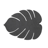 8er Spar-Set Lind DNA Monstera Leaf Nupo Glasuntersetzer - black - 14x12 cm