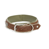 LABONI BAVARIA Hundehalsband - braun-grün - Umfang 29-34 cm - Länge 40 cm - Breite 2, 4 cm