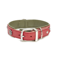 LABONI EDELWEISS Hundehalsband - rot-grün - Umfang 41-46 cm - Länge 55 cm - Breite 3, 5 cm