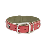LABONI EDELWEISS Hundehalsband - rot-grün - Umfang 45-50 cm - Länge 60 cm - Breite 3, 5 cm
