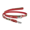 LABONI EDELWEISS Hundeleine - rot-grün - Länge 200 cm - Breite 1, 5 cm