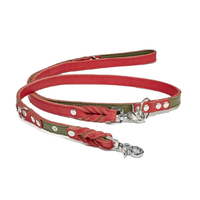 LABONI EDELWEISS Hundeleine - rot-grün - Länge 200 cm - Breite 1, 5 cm