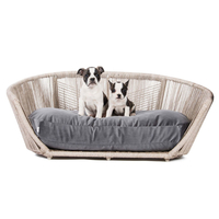 LABONI VOGUE DESIGN LOUNGE-BETT FÜR HUNDE - White Shell /Light Grey - 110 x 74 x 48 cm