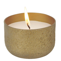 Lambert Alea Teelichthalter mit Kerze - antik gold - Höhe 6, 5 cm - Ø 9 cm