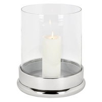 Lambert Bao Windlicht groß - nickel - Höhe 33 cm - Ø 26, 5 cm