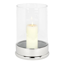 Lambert Bao Windlicht klein - nickel - Höhe 35, 5 cm - Ø 21, 5 cm