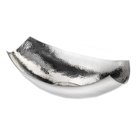 Lambert Canotto Schale - silberfarben - 49x26 cm - Höhe 12, 5 cm