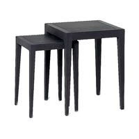 Lambert Domino I Beistelltisch-Satz - schwarz - 38x38x53 cm /48x48x61 cm