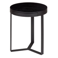 Lambert Harry Beistelltisch mit Schublade - schwarz - Höhe 57 cm - Ø 45 cm