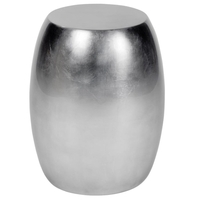 Lambert Keiko Hocker mit Blattsilber - silber glänzend - Höhe: 51,  Ø 40 cm