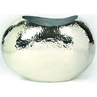 Lambert Naomi Gefäß/Vase - silber - 37 x 22 cm - H 24 cm