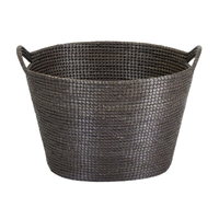 Lambert Odongo Henkelkorb - schwarz - Höhe 40 cm - Ø 59 cm