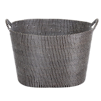 Lambert Odongo Henkelkorb - schwarz-weiß - Höhe 40 cm - Ø 59 cm