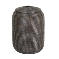 Lambert Surabaya Deckelkorb - schwarz-weiß - Höhe 50 cm - Ø 33, 5 cm