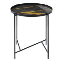 Lambert Tabio Beistelltisch - anthrazit-gold - Höhe 53 cm - Ø 46 cm