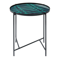 Lambert Tabio Beistelltisch - petrol-schwarz - Höhe 53 cm - Ø 46 cm