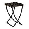 Lambert Tracy Zebrano Tabletttisch - schwarz-weiß - 43x43 cm - Höhe 66 cm