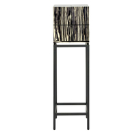 Lambert Treasure Schatzkästchen Zebrano - schwarz-weiß - Top 40x40x40 cm - Gestell Höhe 93, 5 cm - Höhe gesamt 136 cm