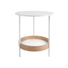 LEITMOTIV Dual Beistelltisch - white-wood - Höhe 51, 5 cm - Ø 48 cm