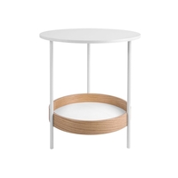LEITMOTIV Dual Beistelltisch - white-wood - Höhe 51, 5 cm - Ø 48 cm