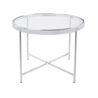 Leitmotiv Smooth L Beistelltisch - chrome - Ø 60 cm - Höhe 46 cm