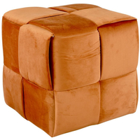 Leitmotiv Weaved Pouf - burned orange - 39x39 cm - Höhe 38 cm
