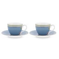 Pip Studio La Majorelle Espressotasse mit Untertasse 2er-Set - blue - 2 x 120 ml