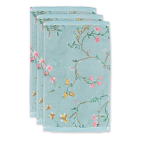 Pip Studio Les Fleurs Gästetuch - 3er Set - blue - 3er Set: 30x50 cm