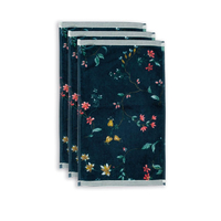Pip Studio Les Fleurs Gästetuch - 3er Set - dark blue - 3er Set: 30x50 cm