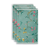 Pip Studio Les Fleurs Gästetuch - 3er Set - green - 3er Set: 30x50 cm