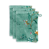Pip Studio Les Fleurs Waschhandschuh - 3er Set - green - 3er Set: 16x22x3 cm