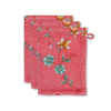 Pip Studio Les Fleurs Waschhandschuh - 3er Set - pink - 3er Set: 16x22x3 cm